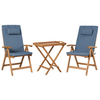 Set of 2 Back/Seat Cushions JAVA/AMANTEA PREMIUM 50 x 71 cm Blue
