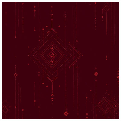Maroon Geometric Shapes Quilted Bedspread All Sizes