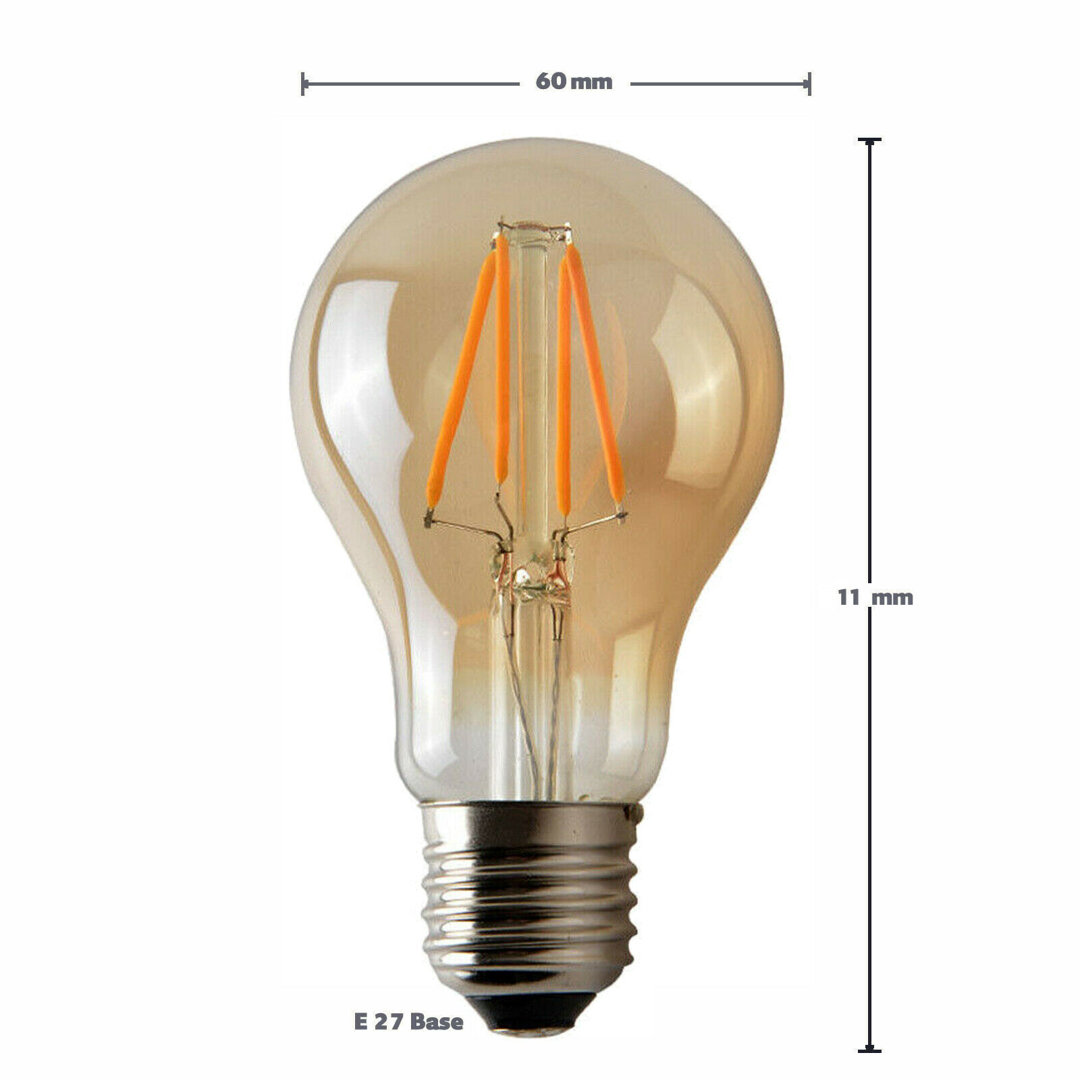 A60 LED E27 Edison Screw 4W Bulb 5 Pack