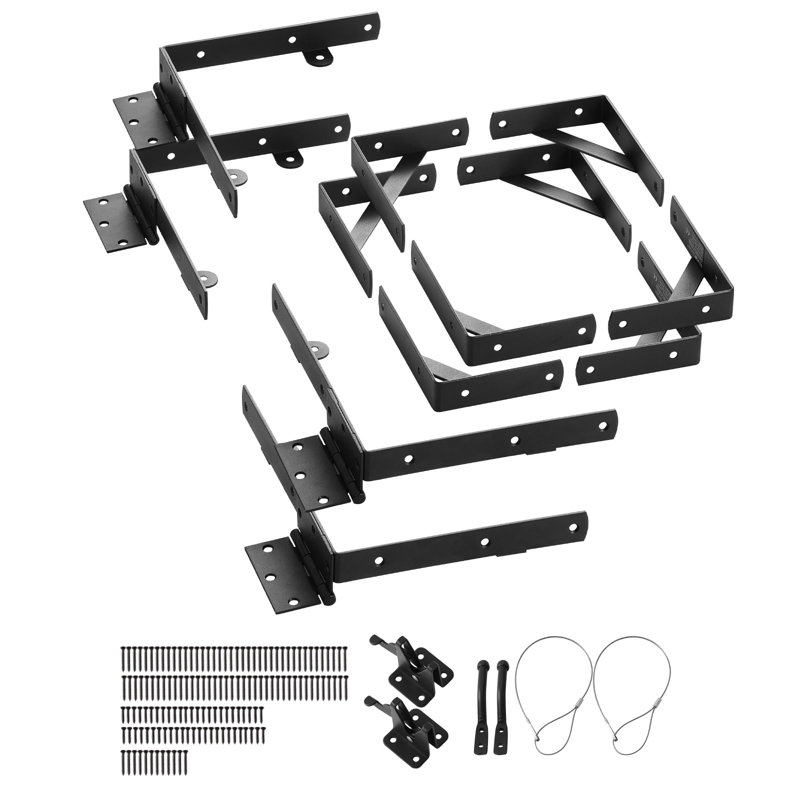 Gate Corner Brace Bracket 2 Sets Anti Sag Gate Frame Hardware Kit Iron Black