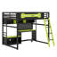 Lit mezzanine en bois avec bureau-879620465