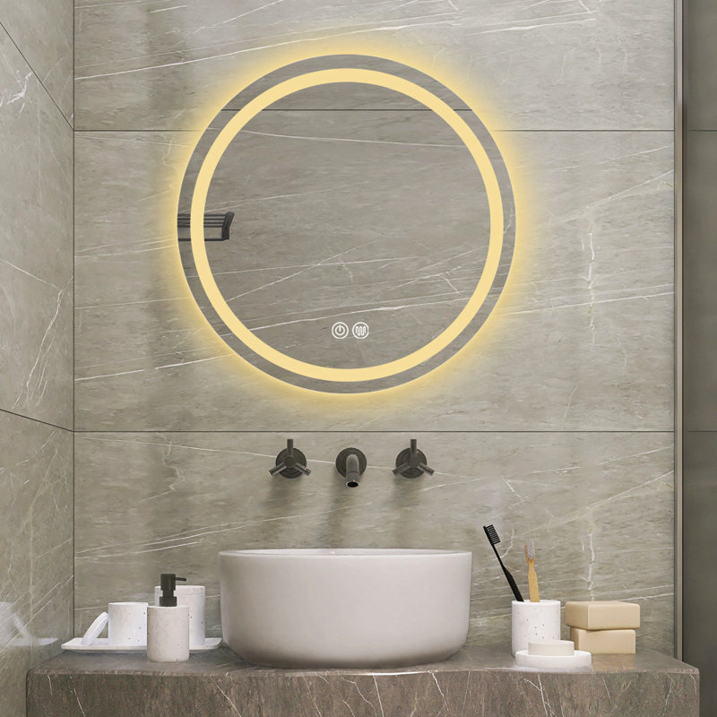 Miroir de salle de bain 27 po à DEL H 27 po pour salle de bain