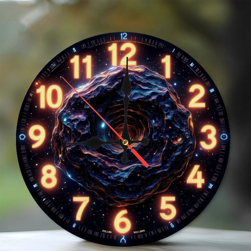 Horloge cosmique avec tourbillon de temps