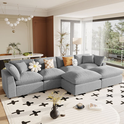 Kustas 130" Chenille Sectional Sofa