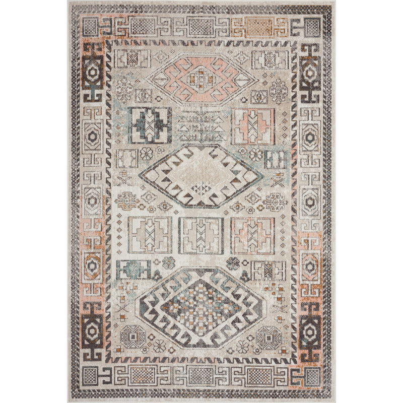 Tapis d'intérieur / extérieur multicolore haute performance, Rectangle 5 pi 3 po x 7 pi 10 po