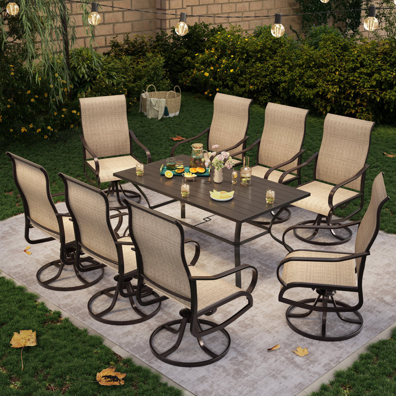 8-Person Patio Dining Sets, Brown