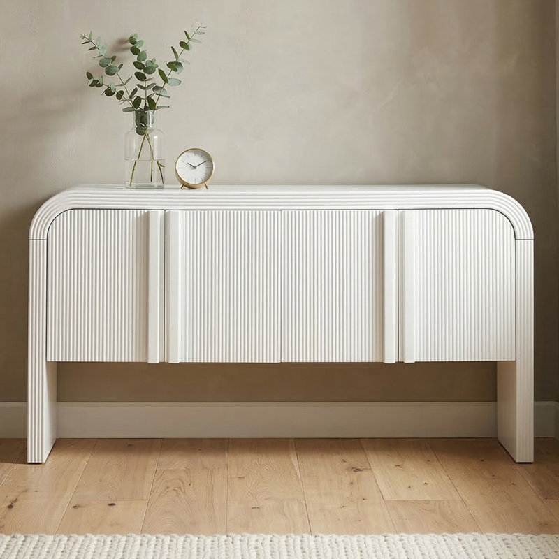 63" Console Table Entryway Sideboard for Hallway Living Room, White