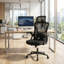 Fauteuil de bureau ergonomique respirant en filet avec support lombaire réglable et accoudoirs rembourrés pour bureau à domicile