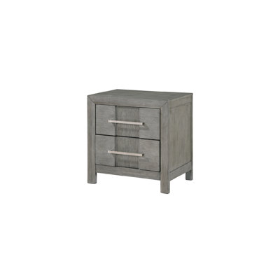 2 Nightstand In Gray With Fine Craftsmanship For Bedroom Modern Organization