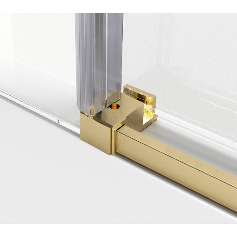 55.47" - 60" W x 60" H Single Sliding Frameless Tub Door, Gold