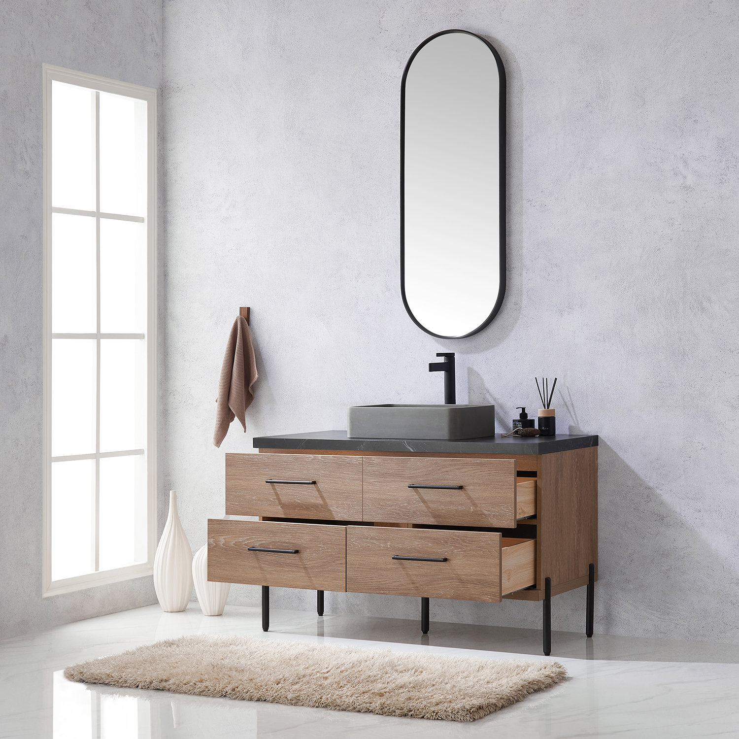 Dasher 48" Single Bathroom Vanity, Rectangular