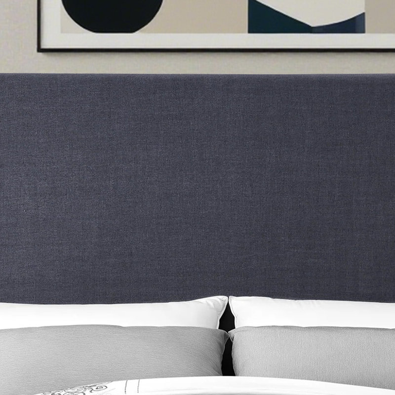 Tête de lit capitonnée tapissée à oreilles, tête de lit en bois massif avec pieds en bois, tête de lit à hauteur réglable de 47 po à 63 po, tête de lit en tissu au design moderne