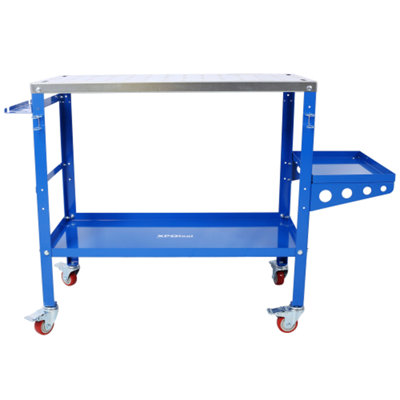 Table de soudage 36 po x 18 po, capacité de charge de 1200 lb, table de travail en acier sur roulettes, banc de travail portatif avec roulettes verrouillables