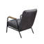 Fauteuil d'appoint en cuir fleur et fer mat