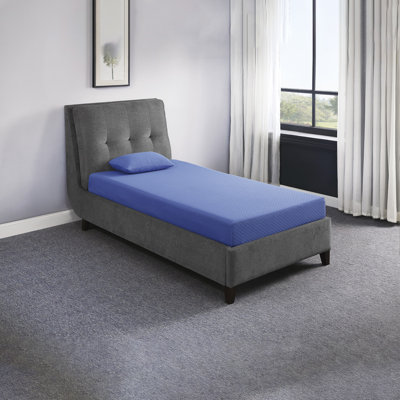 7 Inch Mattress And Pillow Set, Breathable Fabric Gel-Infused Memory Foam Mattress In A Box, Blue (Twin/Full Sizes Available)