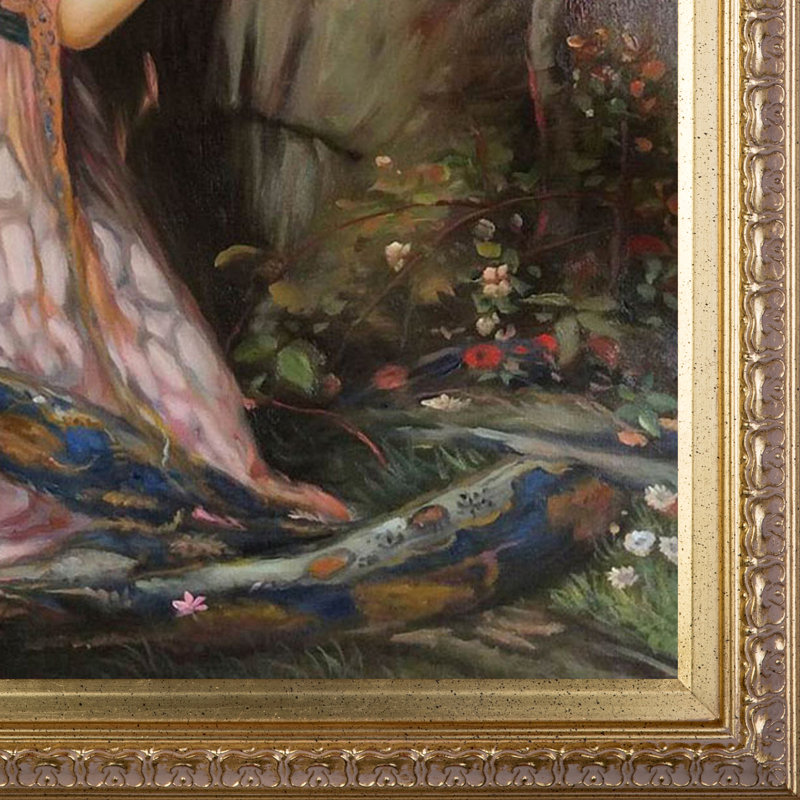 « lamia » par john william waterhouse, peinture encadrée, H 42 po x l 30 po x P 2 po, Bois élégant