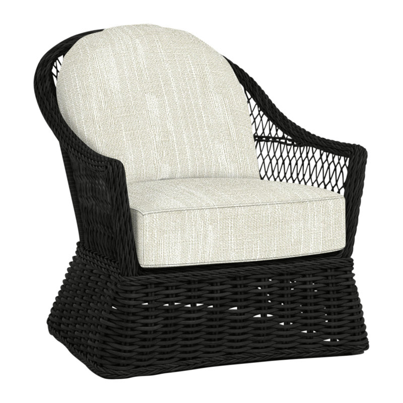 Soho Patio Chair with Cushions, No Welt, Rollo Cream, Black