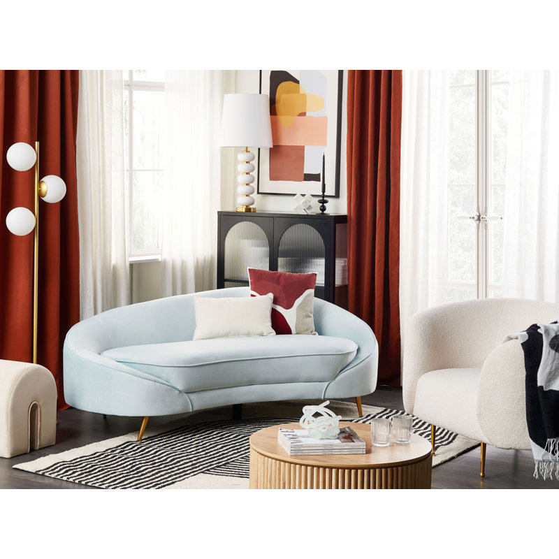 Kabat 3 Seater Velvet Sofa, Light Blue