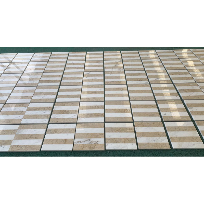 12 tuiles de marbre en pierre naturelle polie jet d'eau 12 "x 12" pour plancher et mur, 1 boîte chaque motif 4 PCS