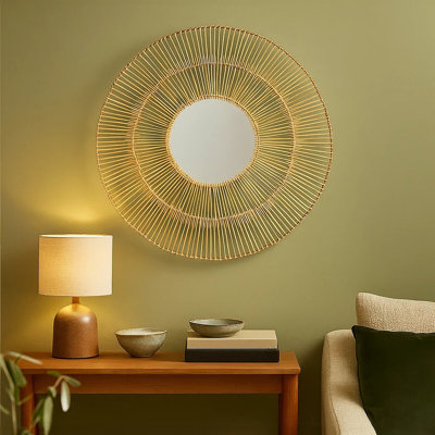 Muflier Rattan Flat Wall Mirror