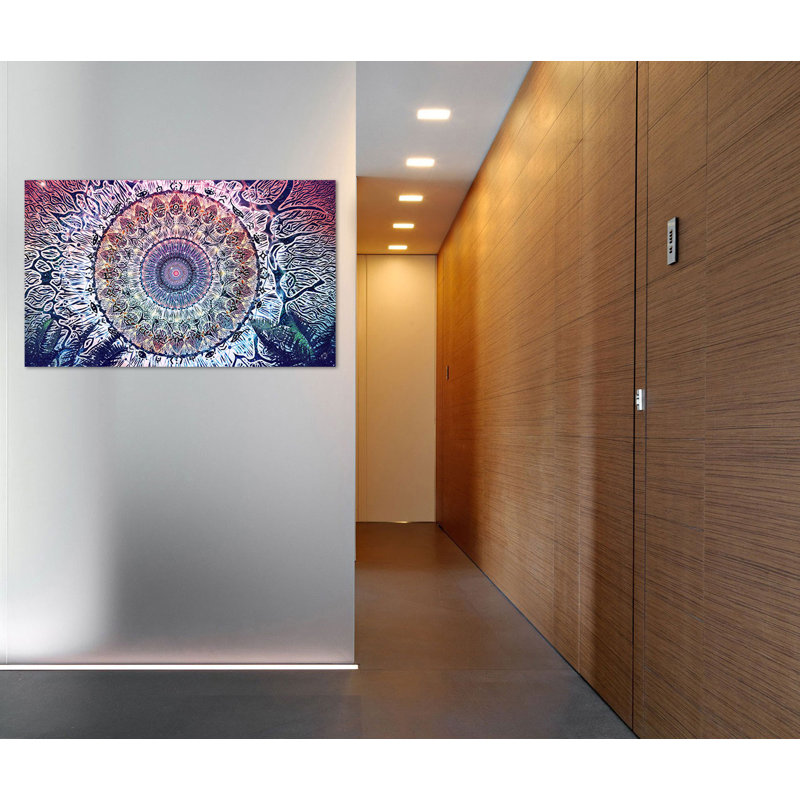 Purple Abstract Graphic Art Print on Canvas, 22" x 14"