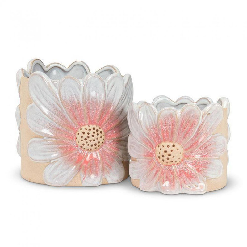 Mykal Ceramic Cachepot, 4" H x 5" W x 5" D