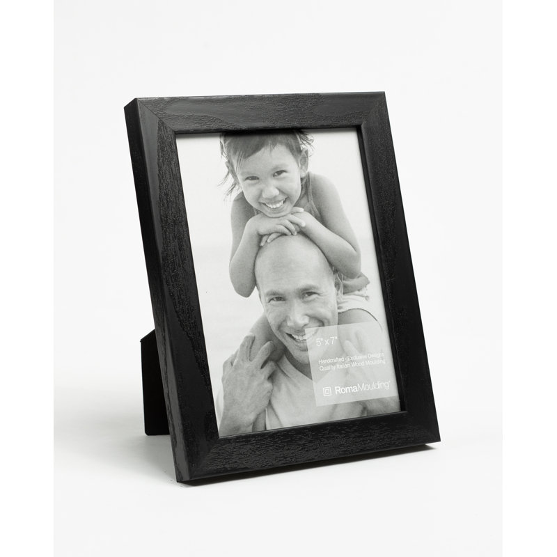 Cadre pour photo simple en bois embossé, Noir, 8 po x 10 po