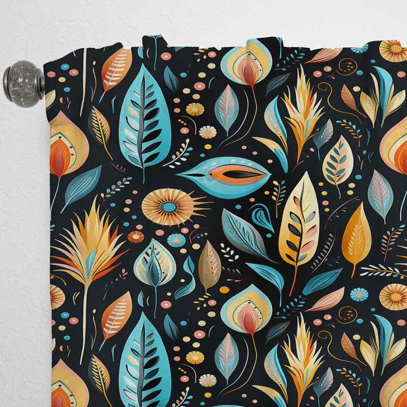 Motif tribal Frivolity Boho - Rideau abstrait Boho - Rideau abstrait obscurcissant - 1 panneau, L 52 po x L 120 po