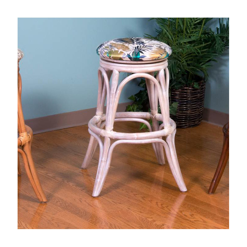 Charlestyn Swivel Upholstered Counter Stool, Dum Dum Natural, Rustic Driftwood