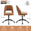 Chaise de bureau Modern Home, chaise de bureau pivotante rembourrée en similicuir, chaise de travail sans accoudoirs à dossier inclinable, chaise de bureau réglable en hauteur avec roulette, brun-1600626069
