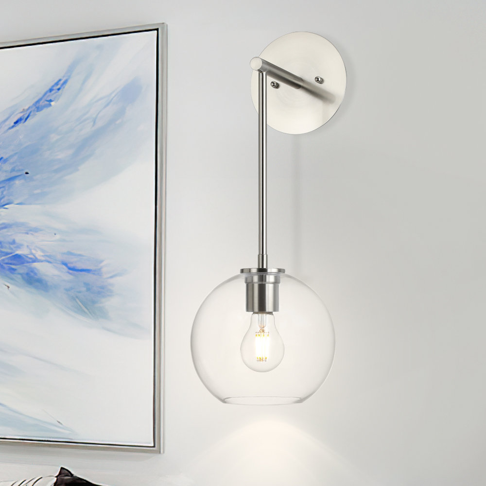 Azareyah Vanity Lights, Modern 1 Light Globe Glass Bath Sconces Wall Light Corrigan Studio® 