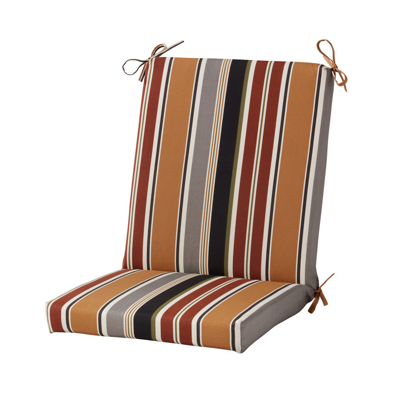 Coussin de chaise de salle à manger à haut dossier, Brique rayée