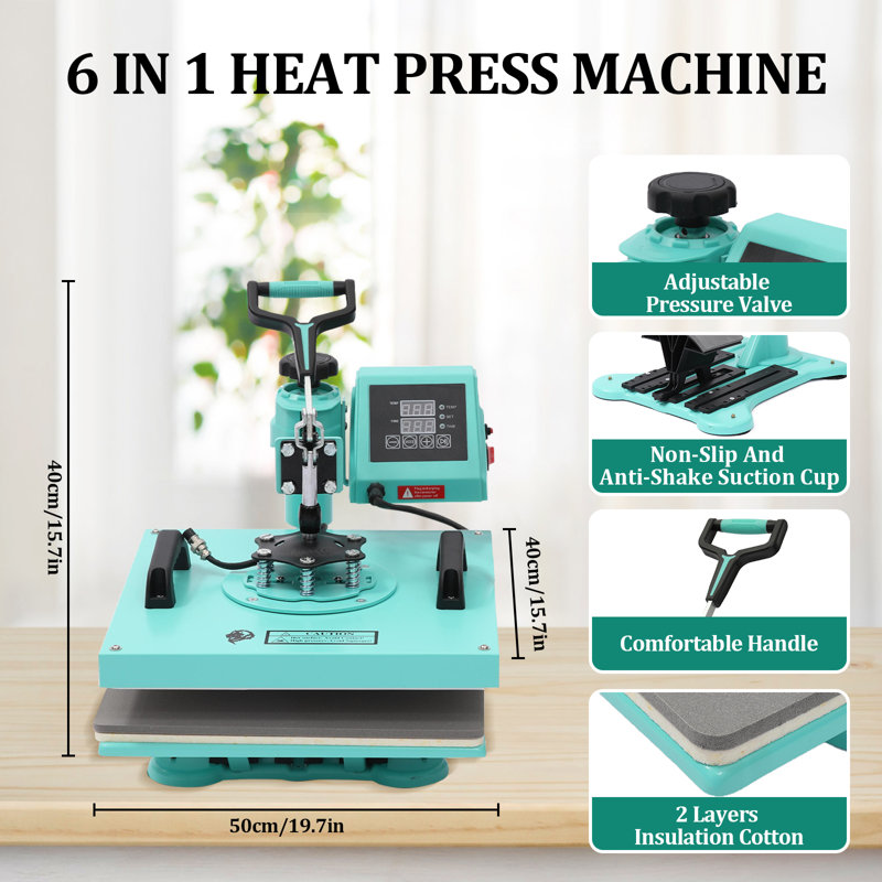 Presse à chaud 15 po x 15 po 6 en 1