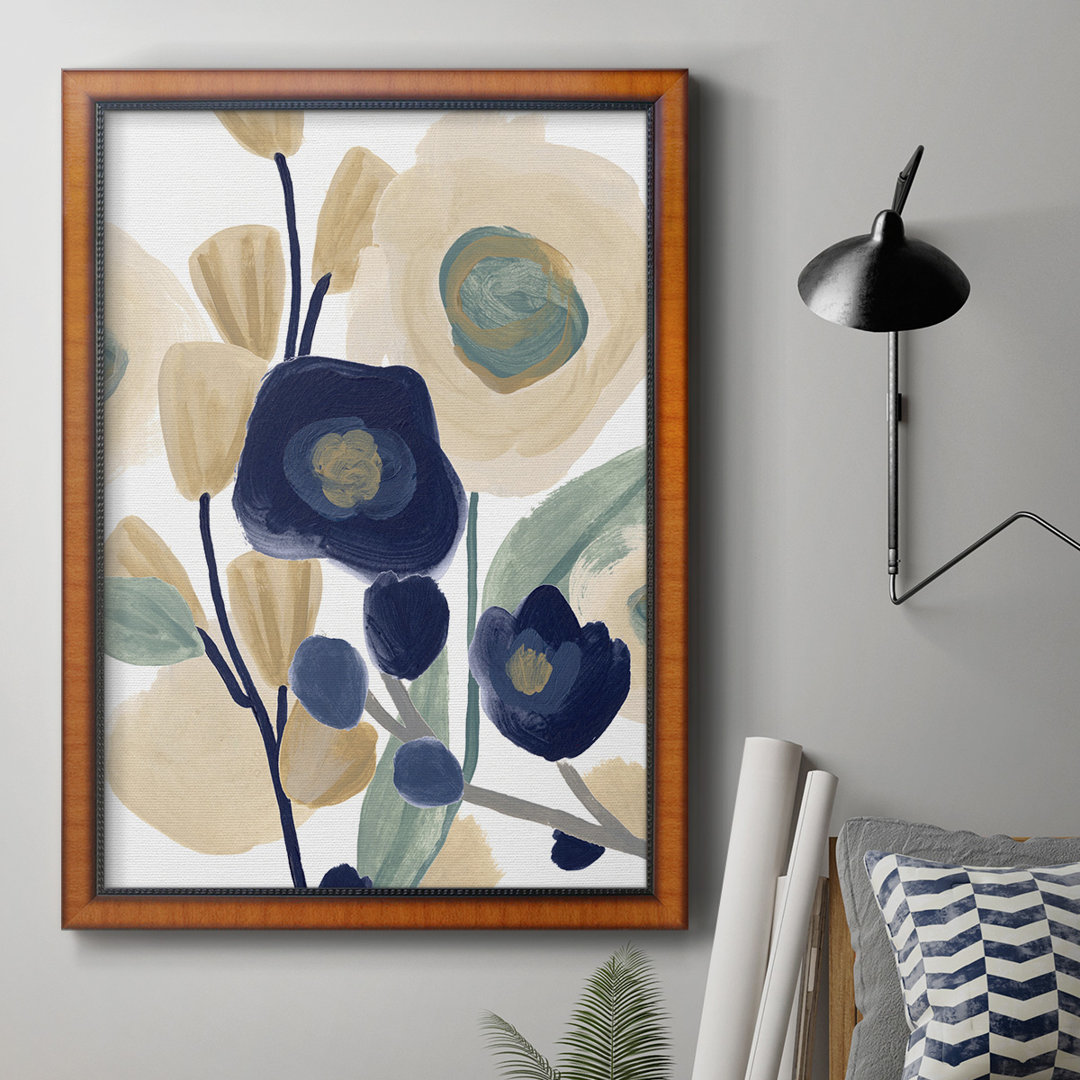 " Blue Poppy Cascade I " Painting Print Red Barrel Studio®