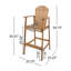 Tabourets de bar d'extérieur en bois d'acacia Adirondack, ensemble de 2, teint naturel