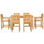 Outdoor 7 - Piece Teak Dining Set with Cushions