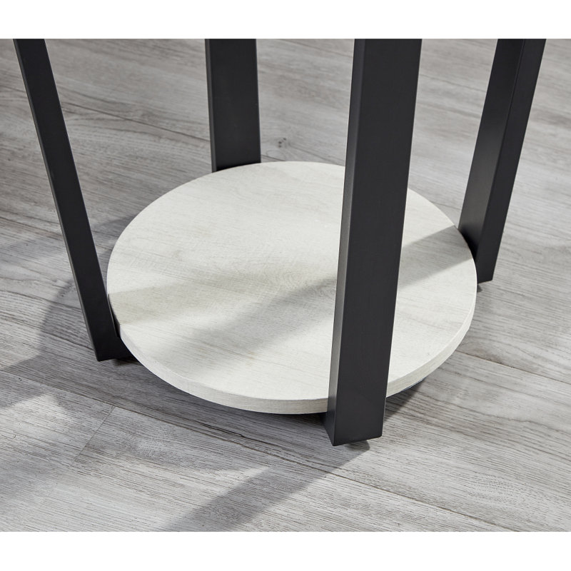 Table de bout ronde avec tablette Elysian