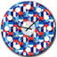 Bleu, rouge et blanc à pois - horloge murale moderne Mid-Century-40743571