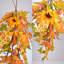 Guirlande de tournesol artificielle, couronne d'automne en forme de goutte avec feuilles d'érable et baies pour la porte de l'Action de grâce
