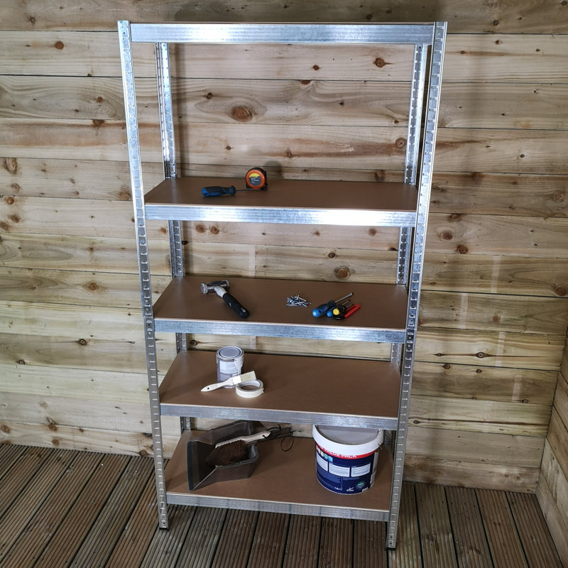 Aneissa 90cm W Metal Height -Adjustable Shelving Unit with Wheels