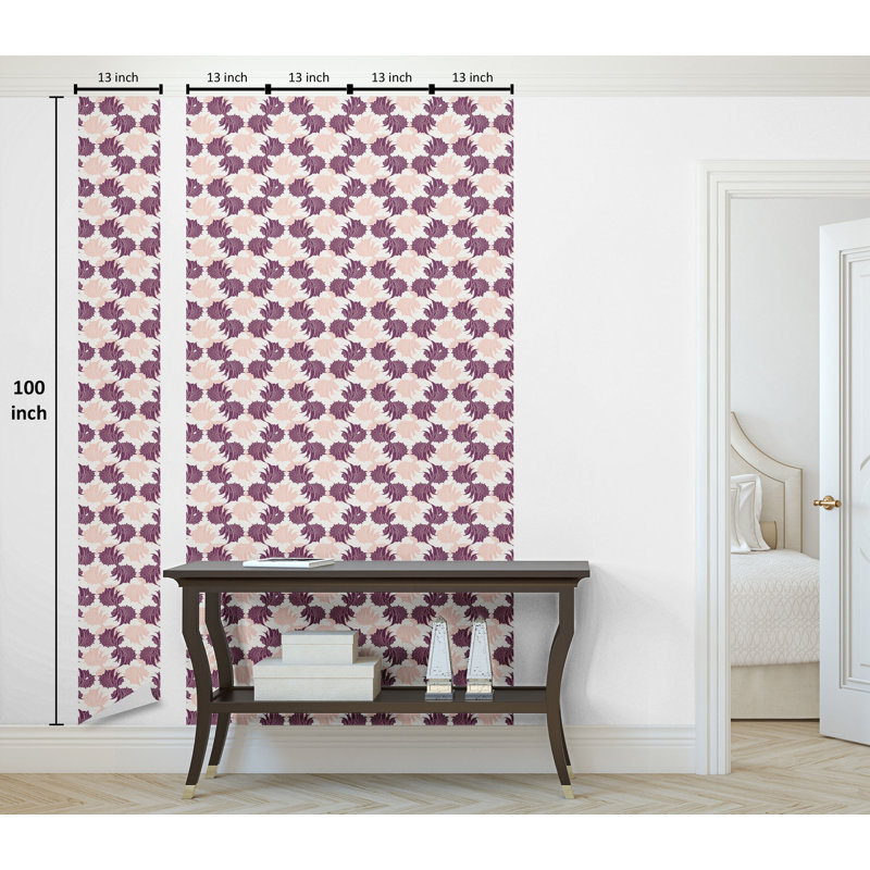 Birge Roll, Pale Salmon Plum/Ivory, 100" L x 13" W