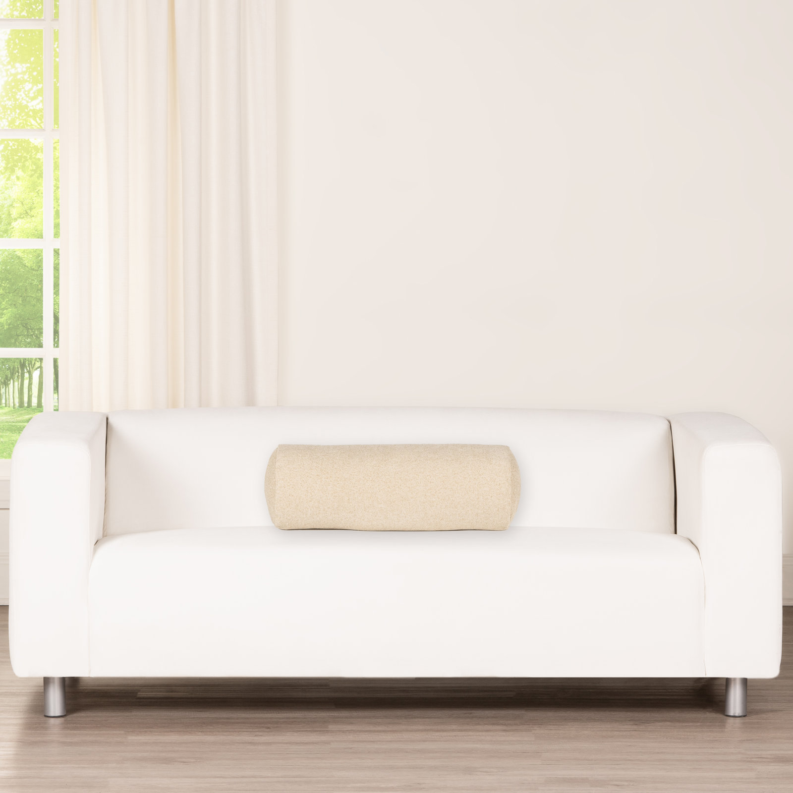 Cascade Throw Pillow, Tan, Bolster 8" H x 21" W