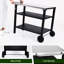 Chariot de barbecue extérieur à 3 niveaux avec plateau en acier inoxydable, table de préparation de barbecue mobile sur roulettes, barre de service pour la terrasse et la cour arrière, support de four à pizza en noir, construction, grand rangement, stable