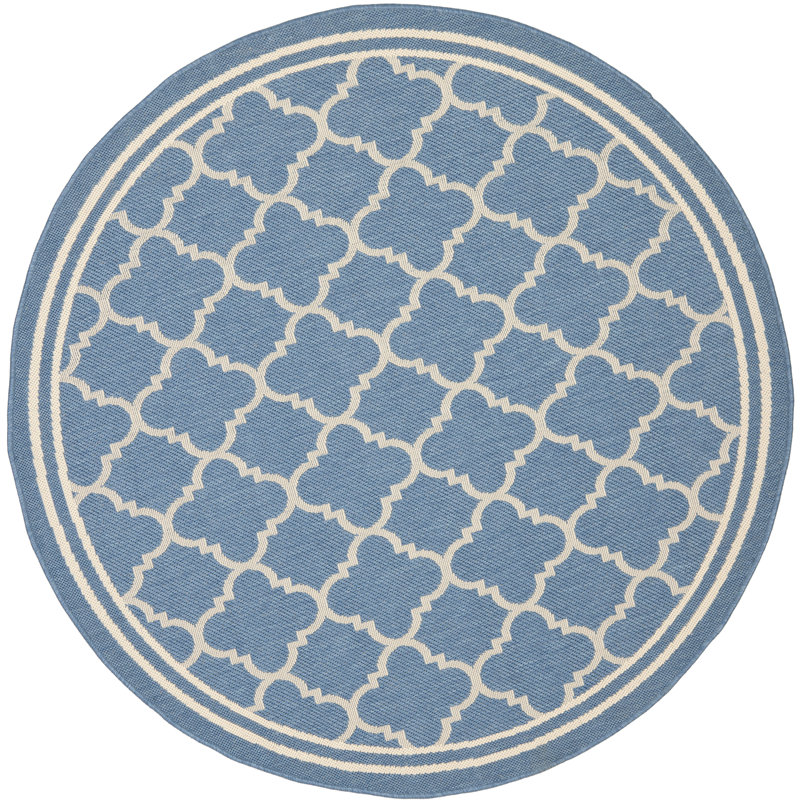 Herefordshire Performance Geometric Indoor/Outdoor Area Rug, Round 6'7"