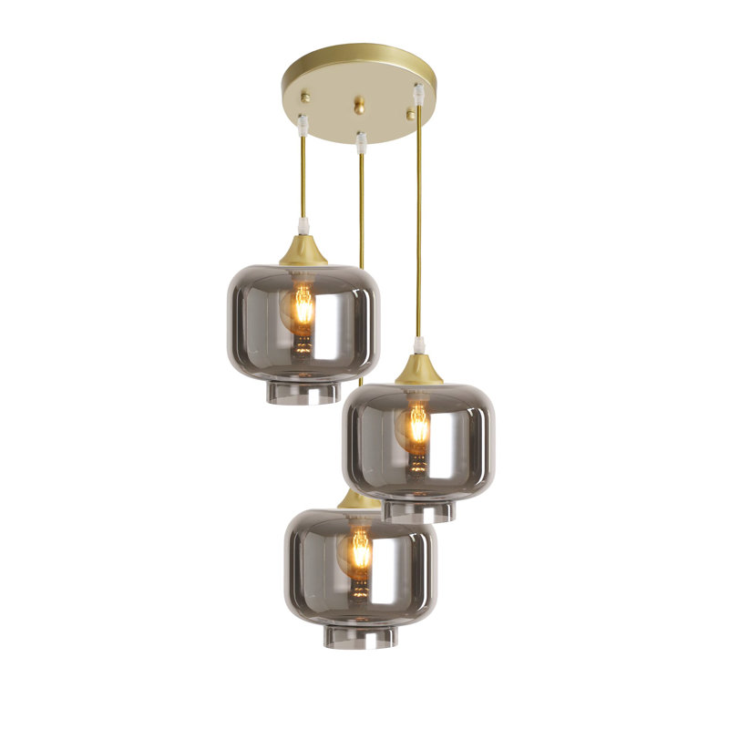Beaumont 3 - Light Cluster Pendant, Smoke, Gold