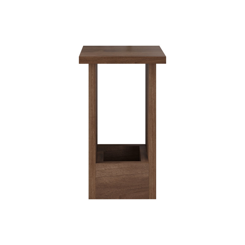 Paizlei Modern Small Minimalist Bedside Table, Natural Walnut Effect