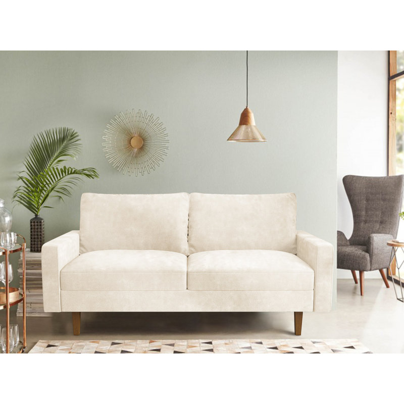 Zayn Upholstered 69.7'' Sofa, Beige Velvet