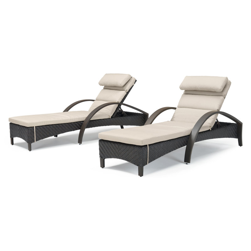 Barcelo Reclining Chaise Lounge with Cushion, Canvas Navy Sunbrella® Canvas