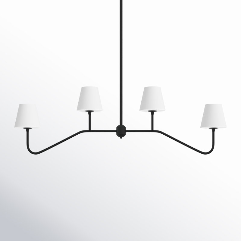 Lane 4 - Light Shaded Geometric Chandelier, Black