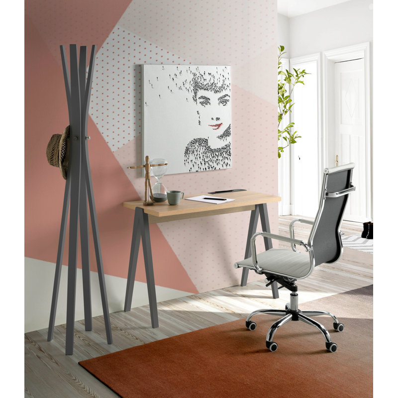 Solid Wood Coat Rack, Grey